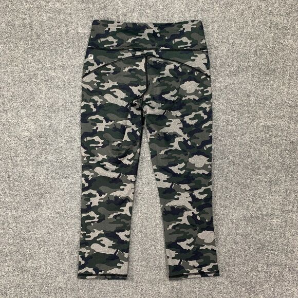 Fabletics Legging Womens XXS 2XS Moss Camo Lima Capri Lightweight Compression - Picture 8 of 13